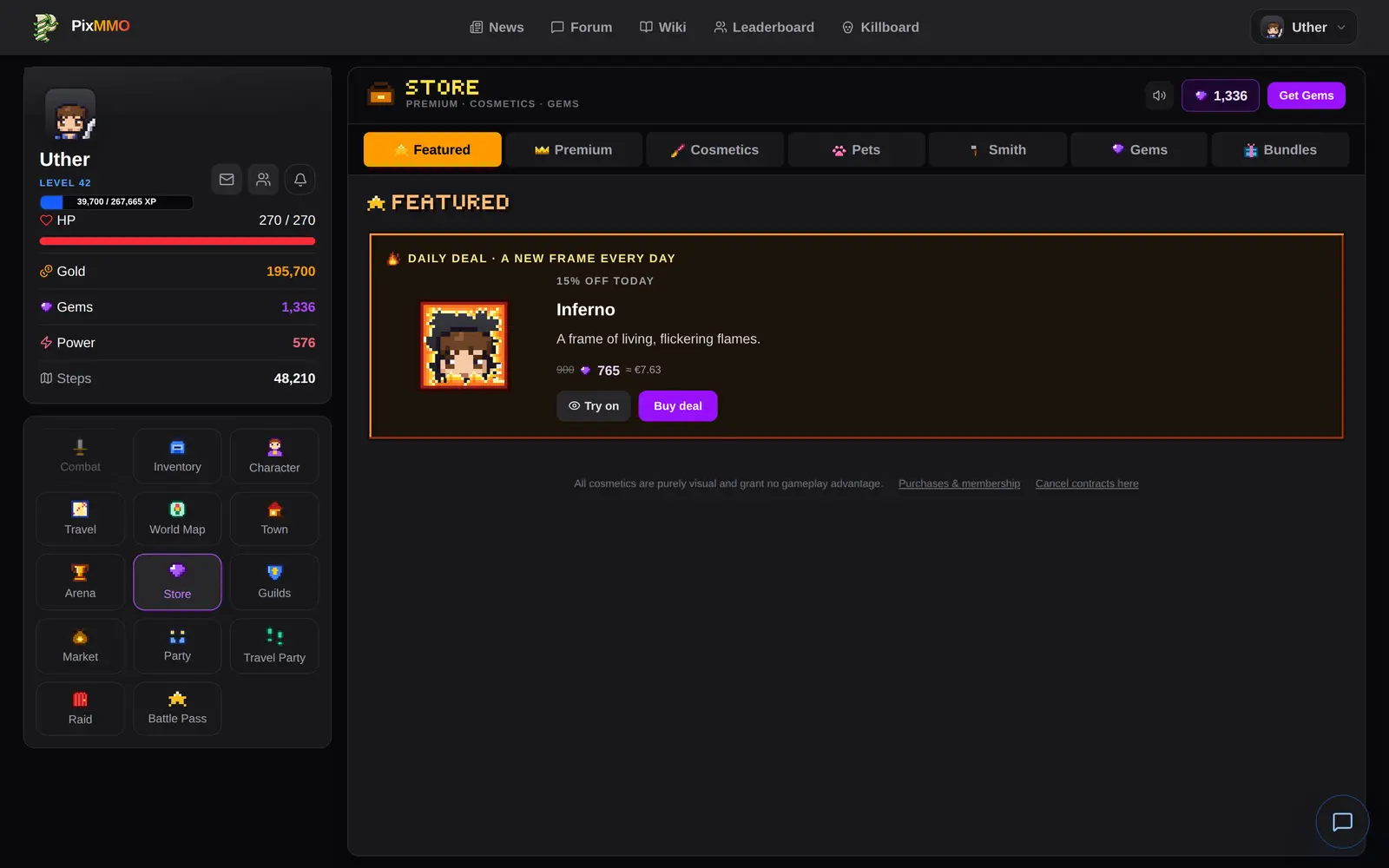 Pixmmo gem store
